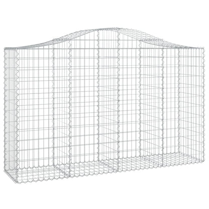 Gabionen Mit Hochbogen 25Stk. 200X50X120/140Cm Verzinktes Eisen