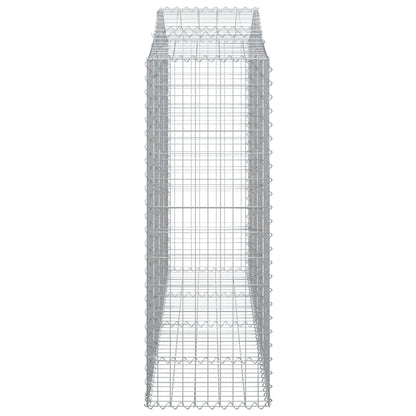 Gabionen Mit Hochbogen 3 Stk. 200X50X140/160Cm Verzinktes Eisen