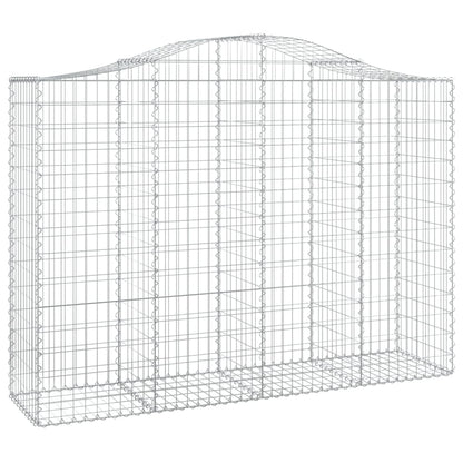 Gabionen Mit Hochbogen 11Stk. 200X50X140/160Cm Verzinktes Eisen