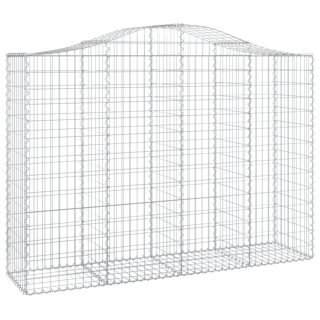 Gabionen Mit Hochbogen 14Stk. 200X50X140/160Cm Verzinktes Eisen