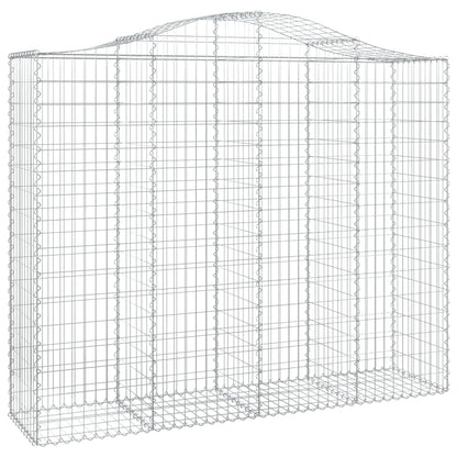 Gabionen Mit Hochbogen 3 Stk. 200X50X160/180Cm Verzinktes Eisen