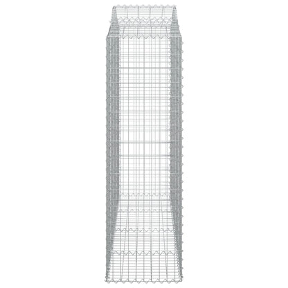 Gabionen Mit Hochbogen 8 Stk. 200X50X160/180Cm Verzinktes Eisen