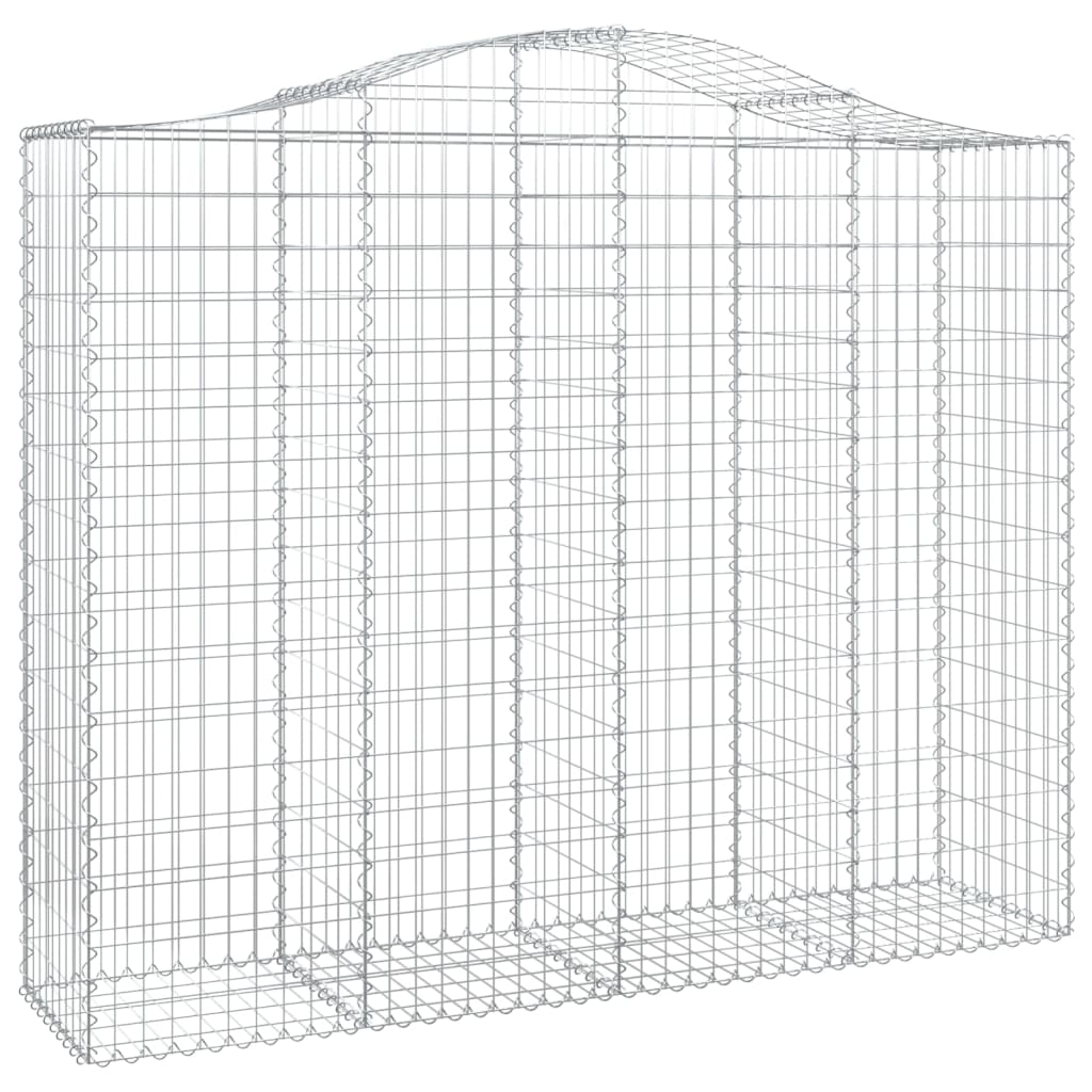 Gabionen Mit Hochbogen 11Stk. 200X50X160/180Cm Verzinktes Eisen