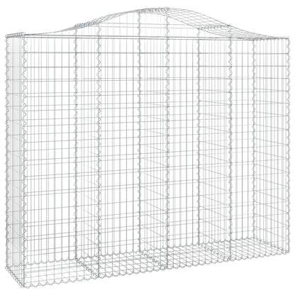 Gabionen Mit Hochbogen 12Stk. 200X50X160/180Cm Verzinktes Eisen