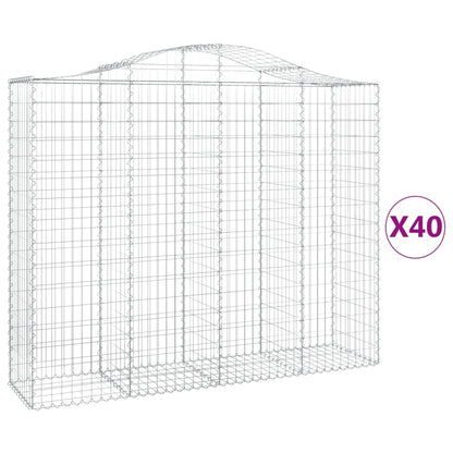 Gabionen Mit Hochbogen 40Stk. 200X50X160/180Cm Verzinktes Eisen