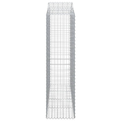 Gabionen Mit Hochbogen 2 Stk. 200X50X180/200Cm Verzinktes Eisen
