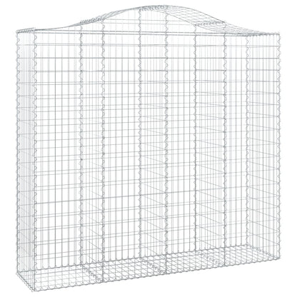 Gabionen Mit Hochbogen 3 Stk. 200X50X180/200Cm Verzinktes Eisen