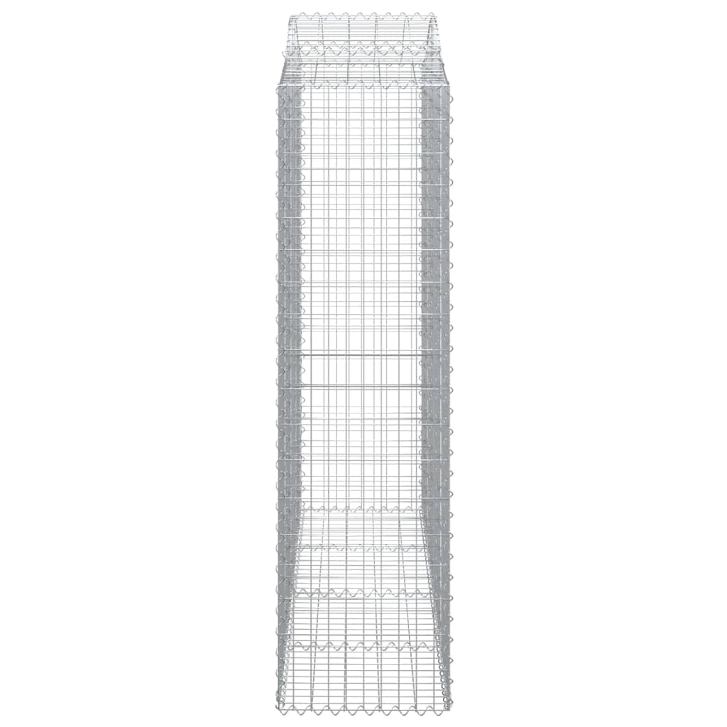 Gabionen Mit Hochbogen 3 Stk. 200X50X180/200Cm Verzinktes Eisen