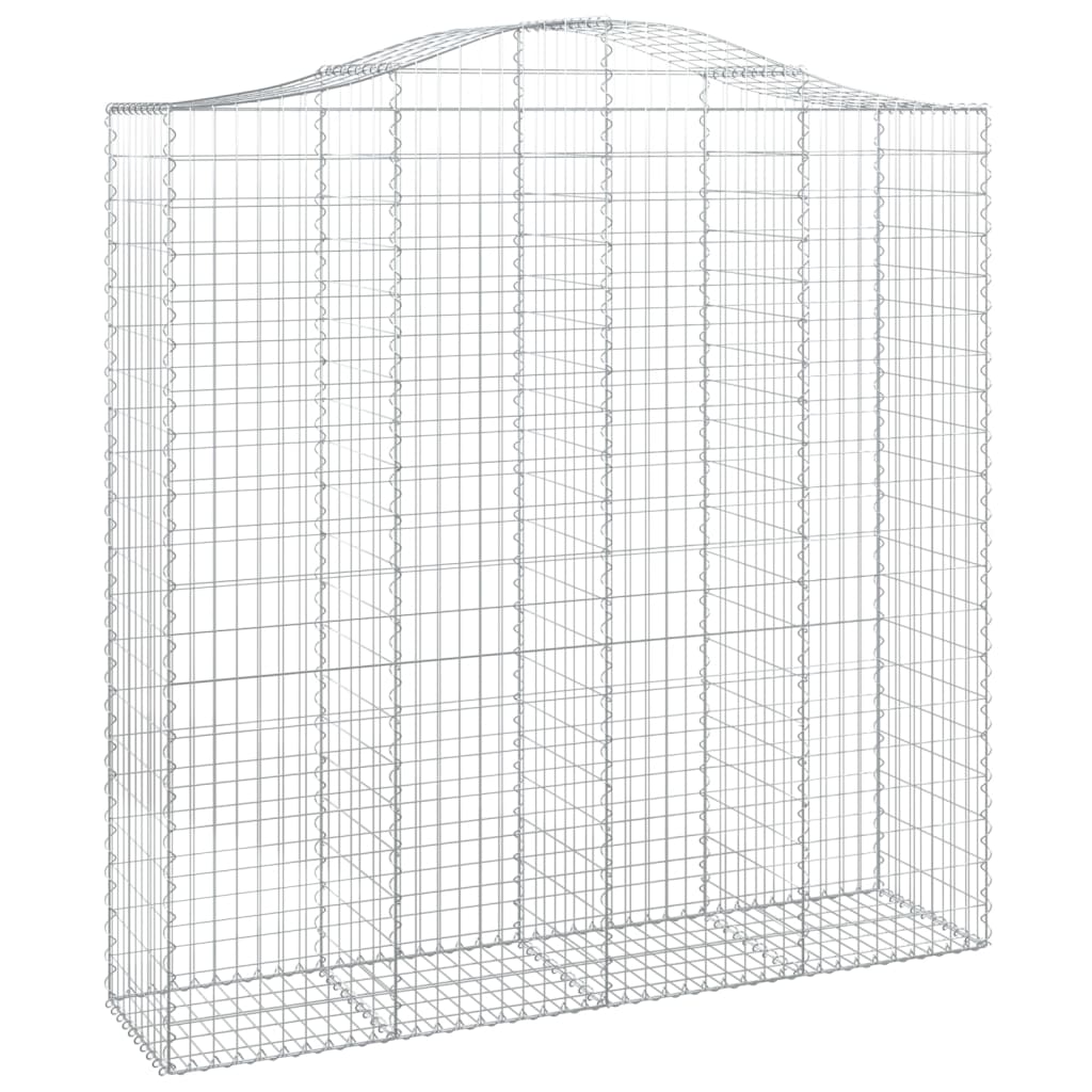 Gabionen Mit Hochbogen 5 Stk. 200X50X200/220Cm Verzinktes Eisen