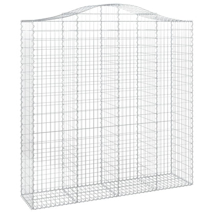 Gabionen Mit Hochbogen 5 Stk. 200X50X200/220Cm Verzinktes Eisen