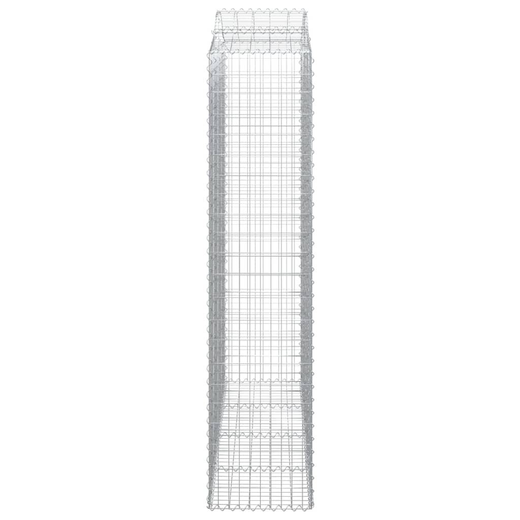 Gabionen Mit Hochbogen 3 Stk. 200X50X220/240Cm Verzinktes Eisen