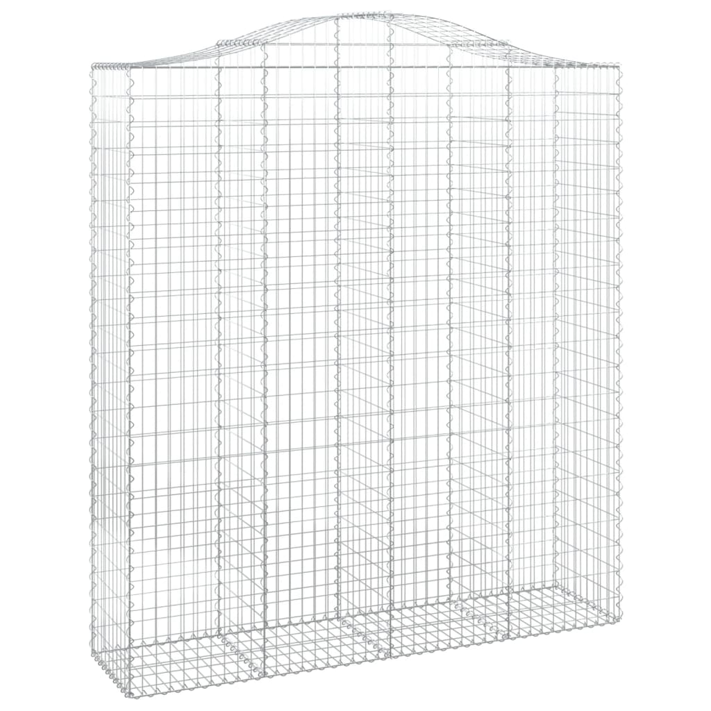 Gabionen Mit Hochbogen 4 Stk. 200X50X220/240Cm Verzinktes Eisen