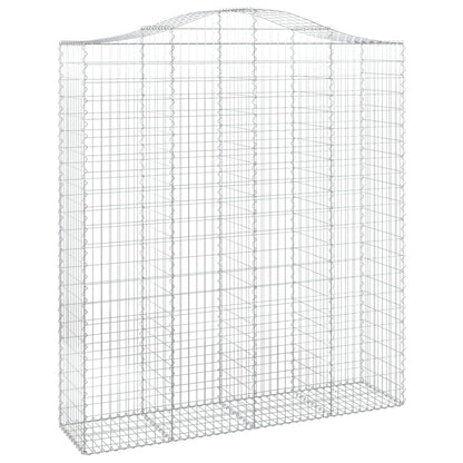 Gabionen Mit Hochbogen 4 Stk. 200X50X220/240Cm Verzinktes Eisen