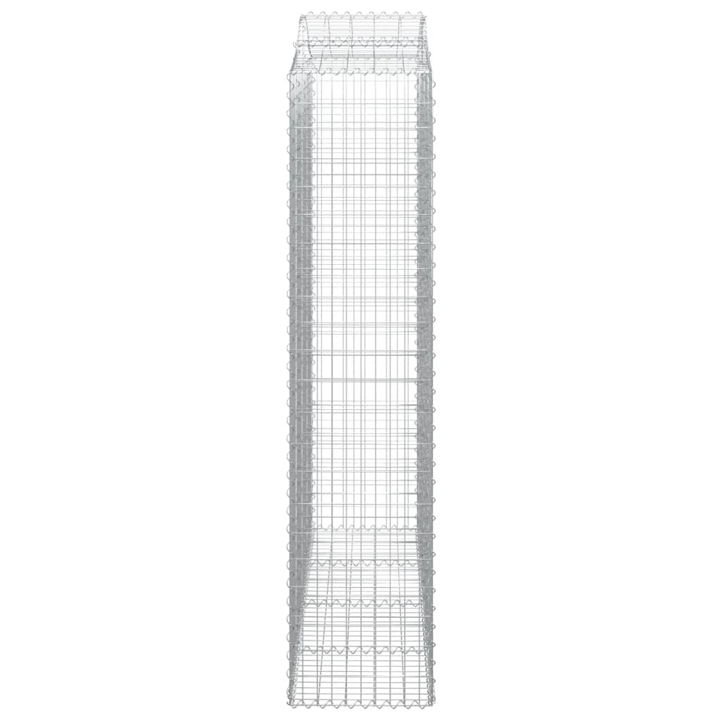 Gabionen Mit Hochbogen 4 Stk. 200X50X220/240Cm Verzinktes Eisen