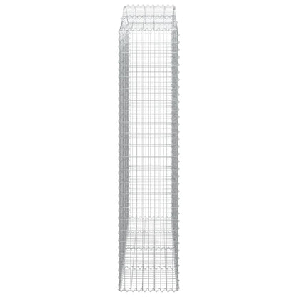 Gabionen Mit Hochbogen 4 Stk. 200X50X220/240Cm Verzinktes Eisen