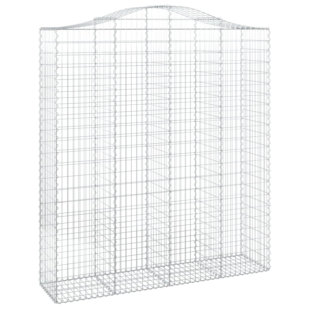 Gabionen Mit Hochbogen 6 Stk. 200X50X220/240Cm Verzinktes Eisen