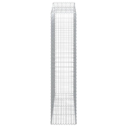 Gabionen Mit Hochbogen 8 Stk. 200X50X220/240Cm Verzinktes Eisen