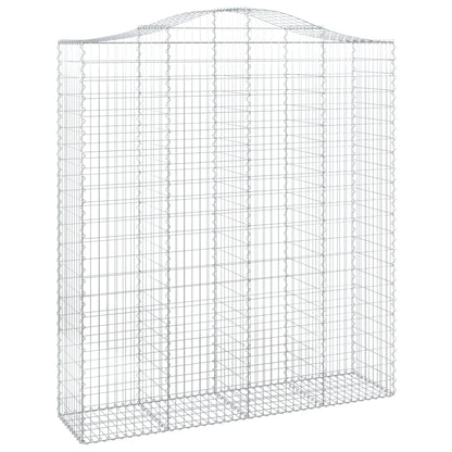 Gabionen Mit Hochbogen 15Stk. 200X50X220/240Cm Verzinktes Eisen