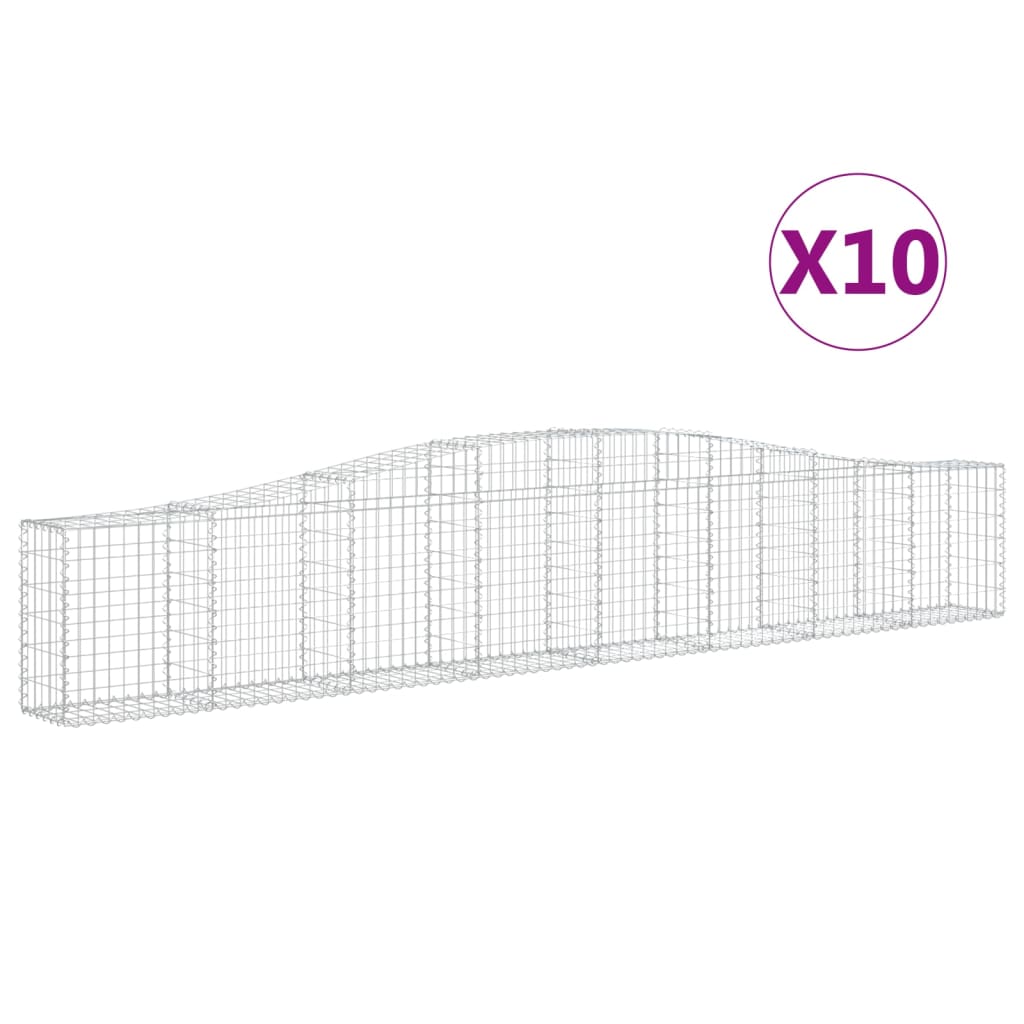 Gabionen Mit Hochbogen 10 Stk. Verzinktes Eisen