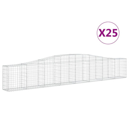 Gabionen Mit Hochbogen 25 Stk. Verzinktes Eisen