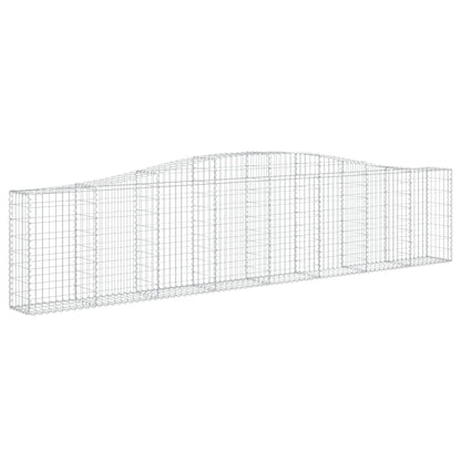 Gabionen Mit Hochbogen 2 Stk. 400X30X80/100Cm Verzinktes Eisen