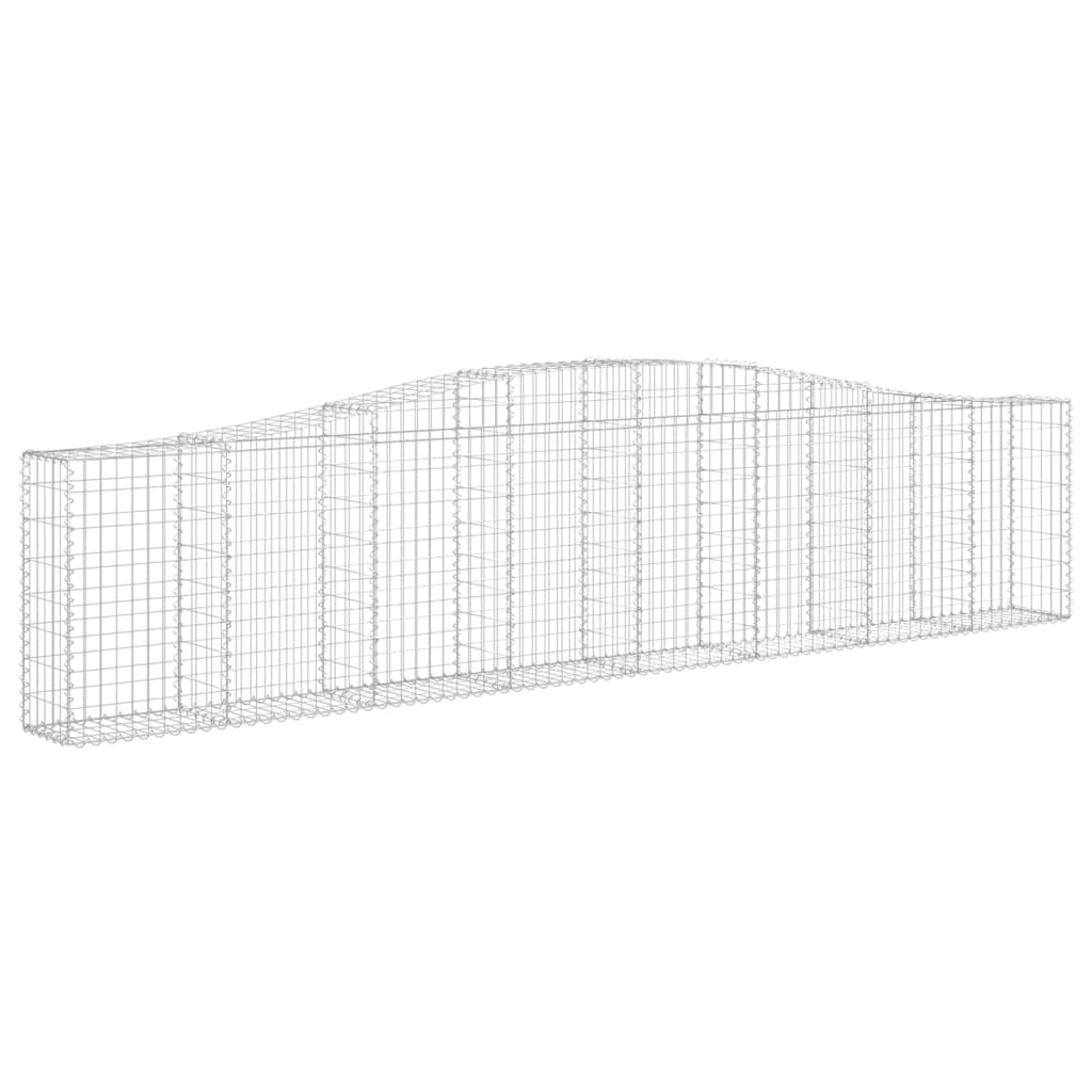 Gabionen Mit Hochbogen 4 Stk. 400X30X80/100Cm Verzinktes Eisen