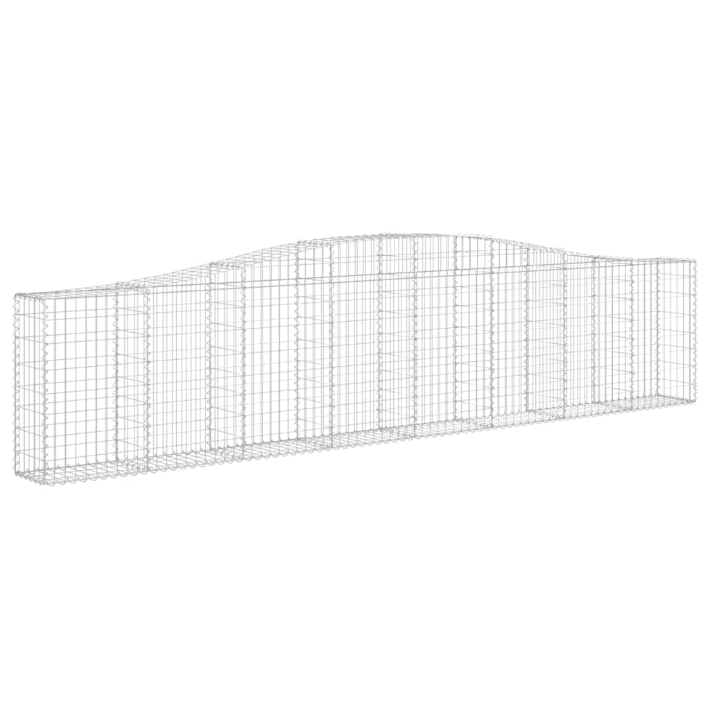 Gabionen Mit Hochbogen 6 Stk. 400X30X80/100Cm Verzinktes Eisen