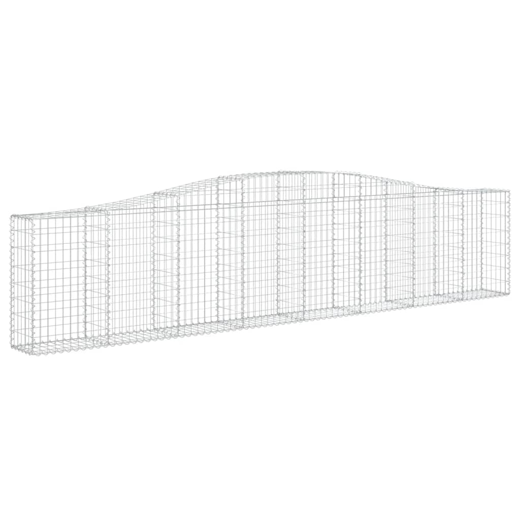 Gabionen Mit Hochbogen 7 Stk. 400X30X80/100Cm Verzinktes Eisen