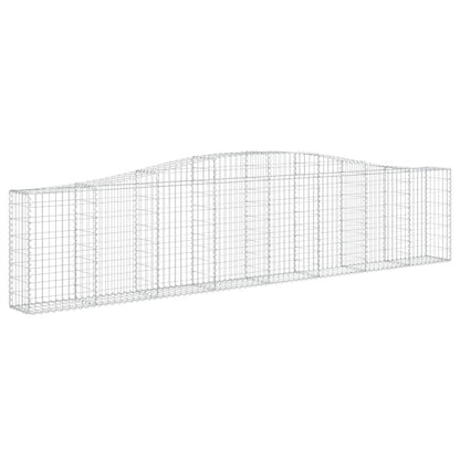 Gabionen Mit Hochbogen 7 Stk. 400X30X80/100Cm Verzinktes Eisen