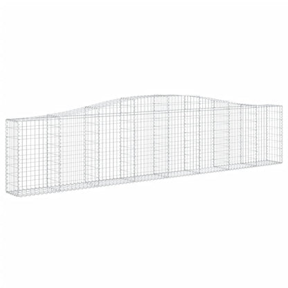 Gabionen Mit Hochbogen 8 Stk. 400X30X80/100Cm Verzinktes Eisen