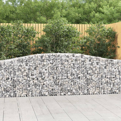 Gabionen Mit Hochbogen 10 Stk. 400X30X80/100Cm Verzinktes Eisen