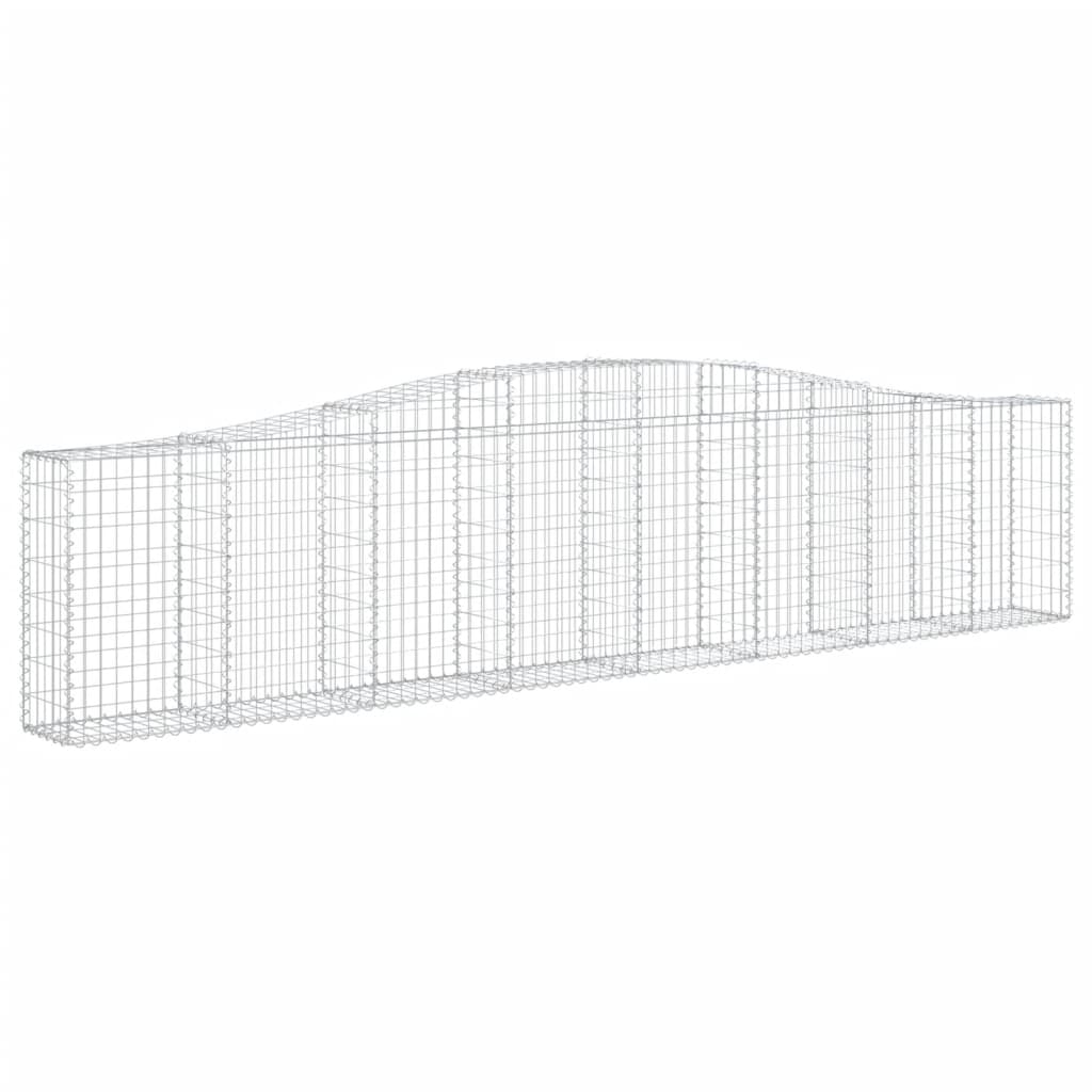 Gabionen Mit Hochbogen 15 Stk. 400X30X80/100Cm Verzinktes Eisen