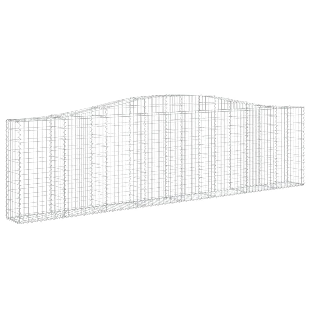 Gabionen Mit Hochbogen 2 Stk. 400X30X100/120Cm Verzinktes Eisen