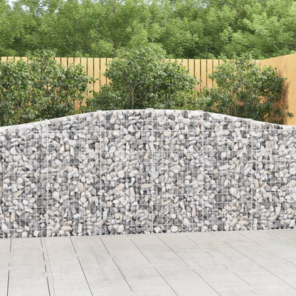 Gabionen Mit Hochbogen 3 Stk. 400X30X100/120Cm Verzinktes Eisen