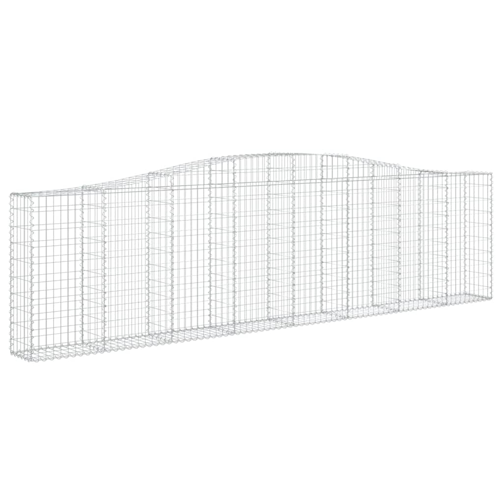 Gabionen Mit Hochbogen 5 Stk. 400X30X100/120Cm Verzinktes Eisen