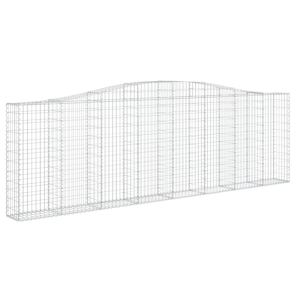 Gabionen Mit Hochbogen 3 Stk. 400X30X120/140Cm Verzinktes Eisen