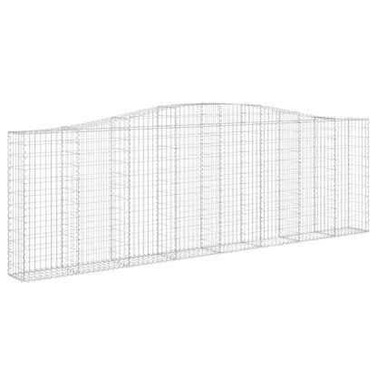 Gabionen Mit Hochbogen 4 Stk. 400X30X120/140Cm Verzinktes Eisen