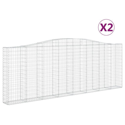 Gabionen Mit Hochbogen 2 Stk. 400X30X140/160Cm Verzinktes Eisen