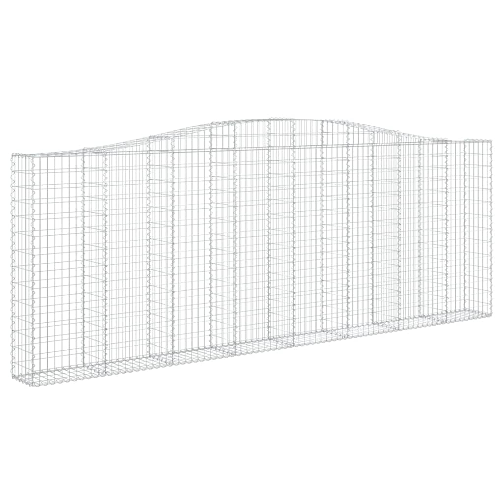 Gabionen Mit Hochbogen 9 Stk. 400X30X140/160Cm Verzinktes Eisen