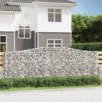 Gabionen Mit Hochbogen 15Stk. 400X30X140/160Cm Verzinktes Eisen