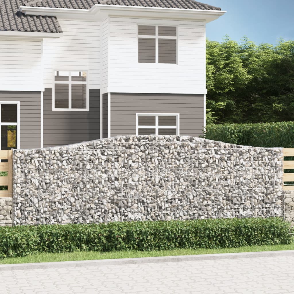 Gabionen Mit Hochbogen 25Stk. 400X30X140/160Cm Verzinktes Eisen