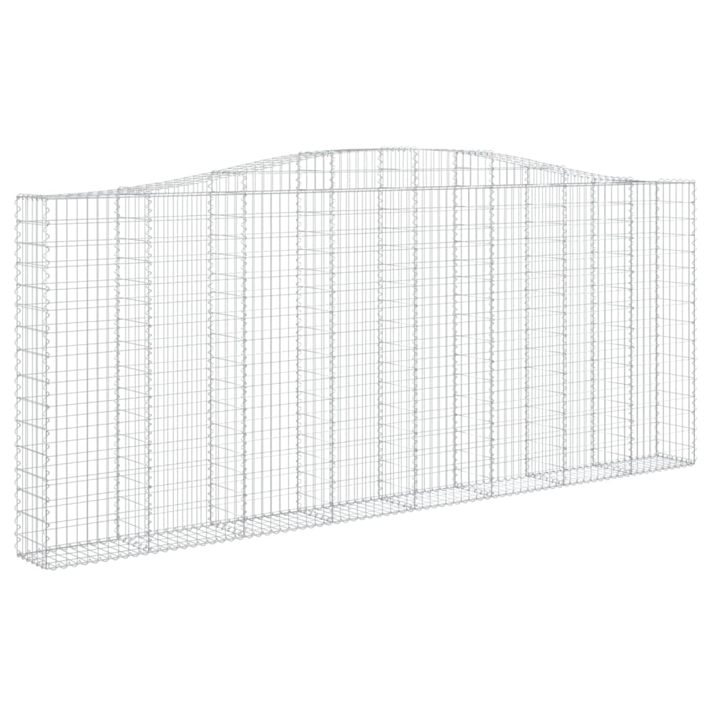 Gabionen Mit Hochbogen 2 Stk. 400X30X160/180Cm Verzinktes Eisen