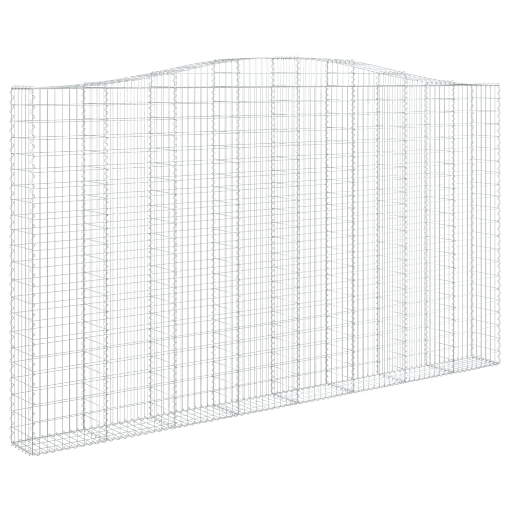 Gabionen Mit Hochbogen 2 Stk. 400X30X220/240Cm Verzinktes Eisen