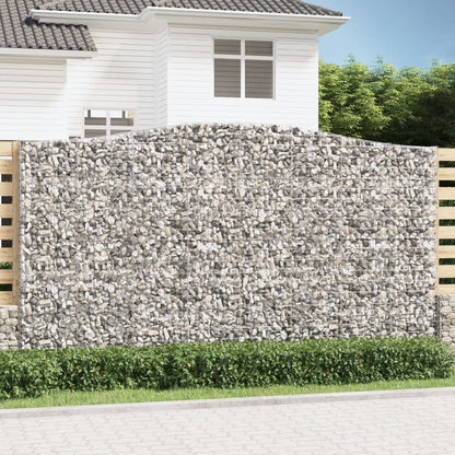 Gabionen Mit Hochbogen 5 Stk. 400X30X220/240Cm Verzinktes Eisen