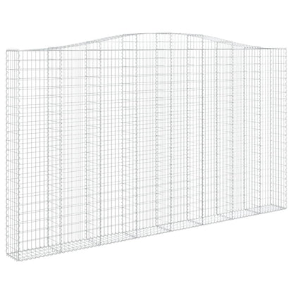 Gabionen Mit Hochbogen 9 Stk. 400X30X220/240Cm Verzinktes Eisen