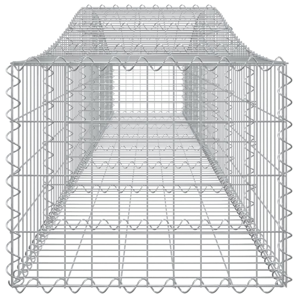 Gabionen Mit Hochbogen 4 Stk. 400X50X40/60Cm Verzinktes Eisen
