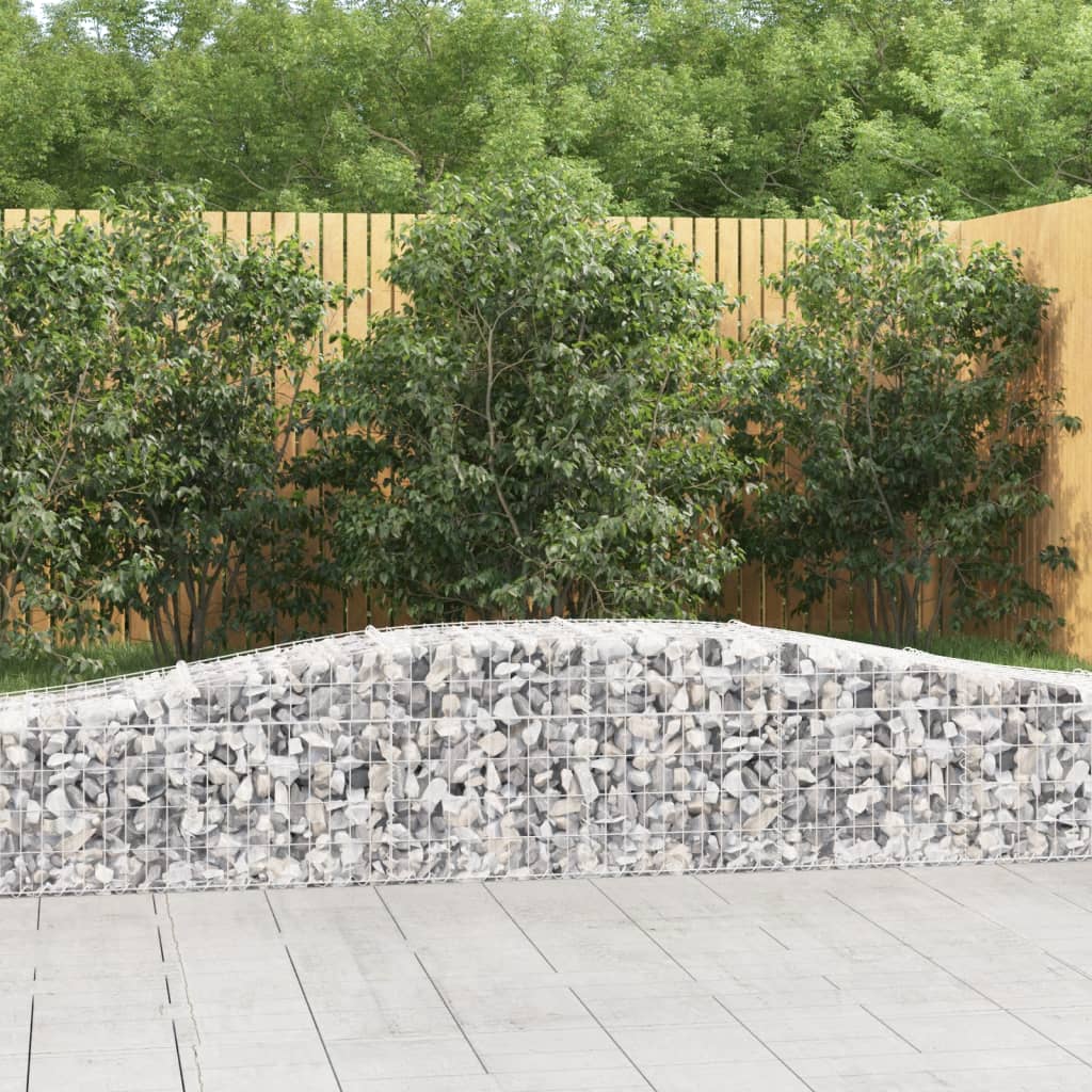 Gabionen Mit Hochbogen 4 Stk. 400X50X40/60Cm Verzinktes Eisen