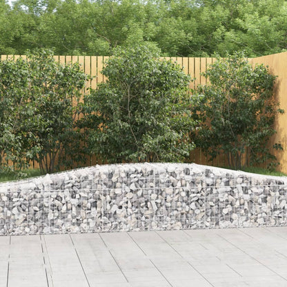 Gabionen Mit Hochbogen 4 Stk. 400X50X40/60Cm Verzinktes Eisen