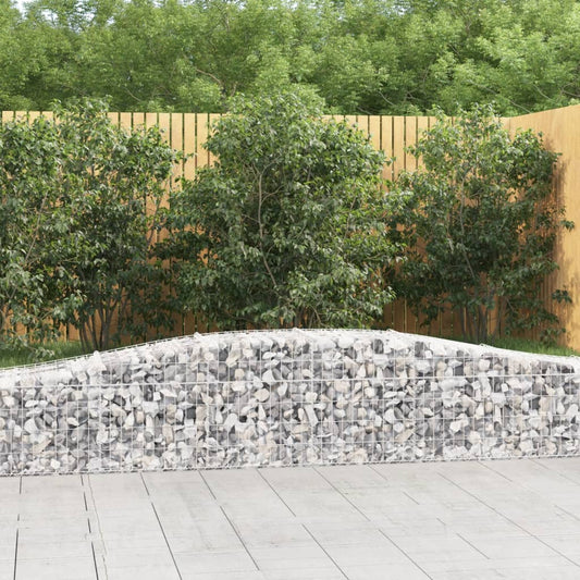Gabionen Mit Hochbogen 4 Stk. 400X50X40/60Cm Verzinktes Eisen
