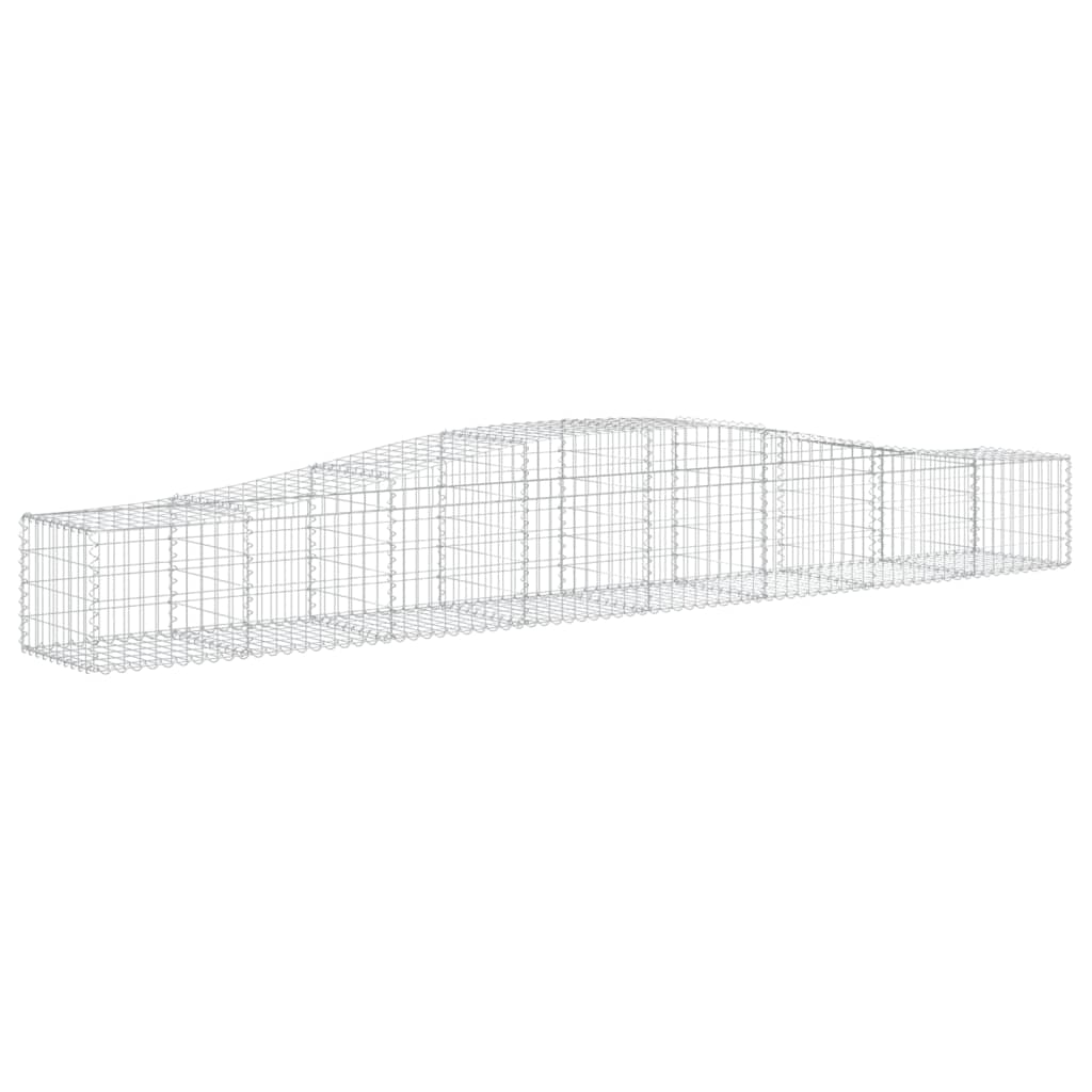 Gabionen Mit Hochbogen 8 Stk. 400X50X40/60Cm Verzinktes Eisen